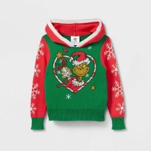 NWT Toddler 18m The Grinch Hooded Heart Pullover Sweater - Green
